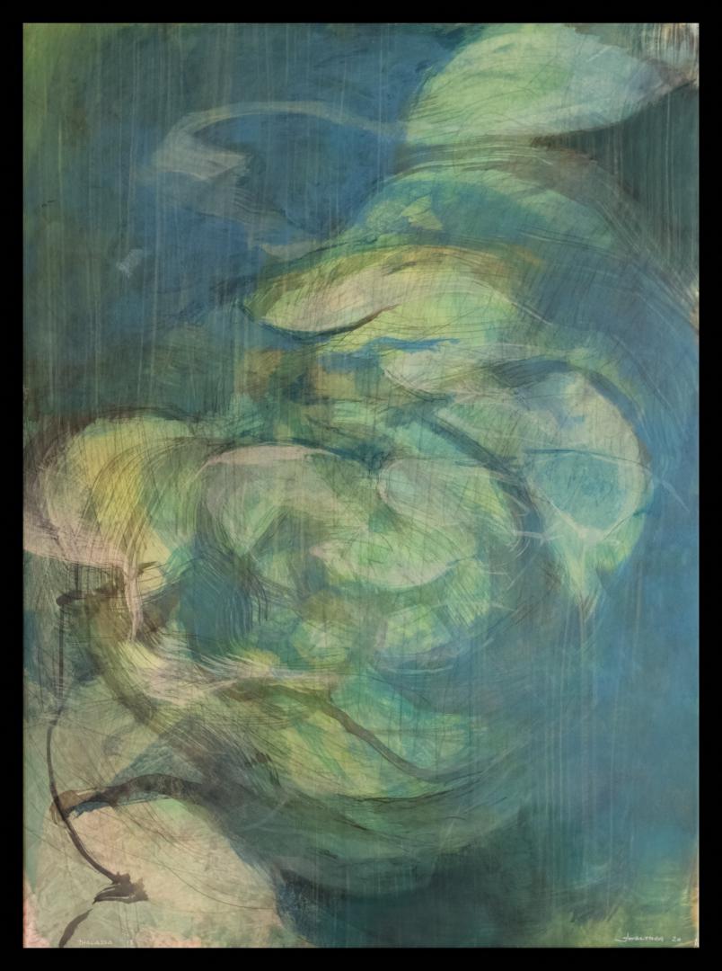 « Thalassa » 18&#60;br&#62;acryl et graphite / toile&#60;br&#62;95 x 70 cm&#60;br&#62;Fr. 3'200.-