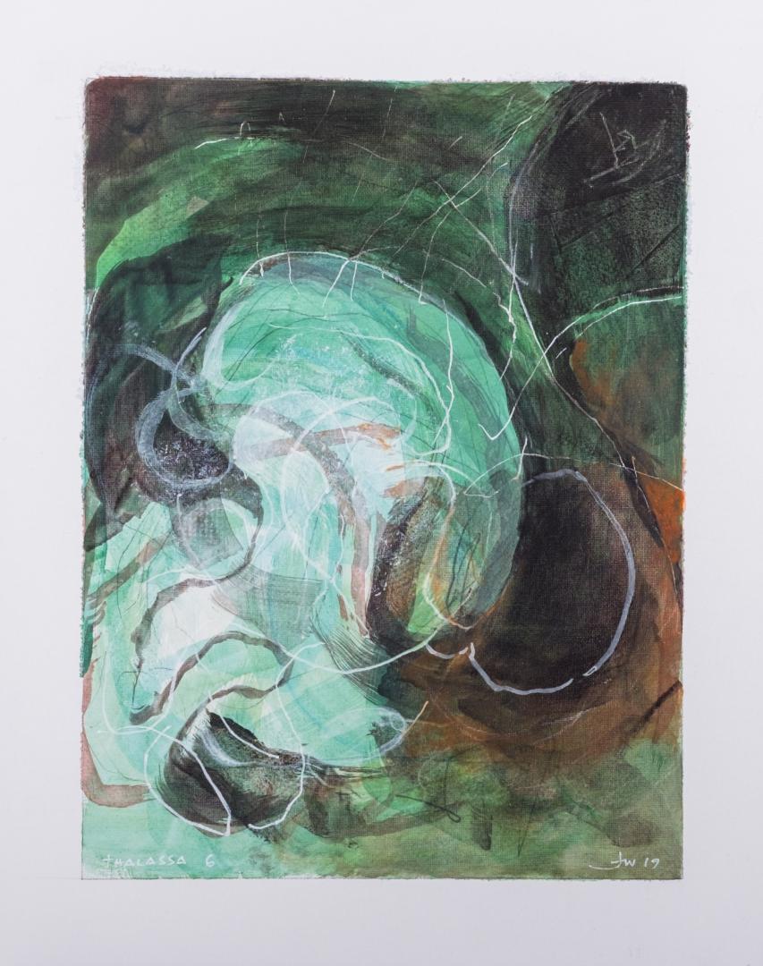 « Thalassa » 6&#60;br&#62;acryl et graphite / toile&#60;br&#62;32 x 24 cm&#60;br&#62;Fr. 900.-