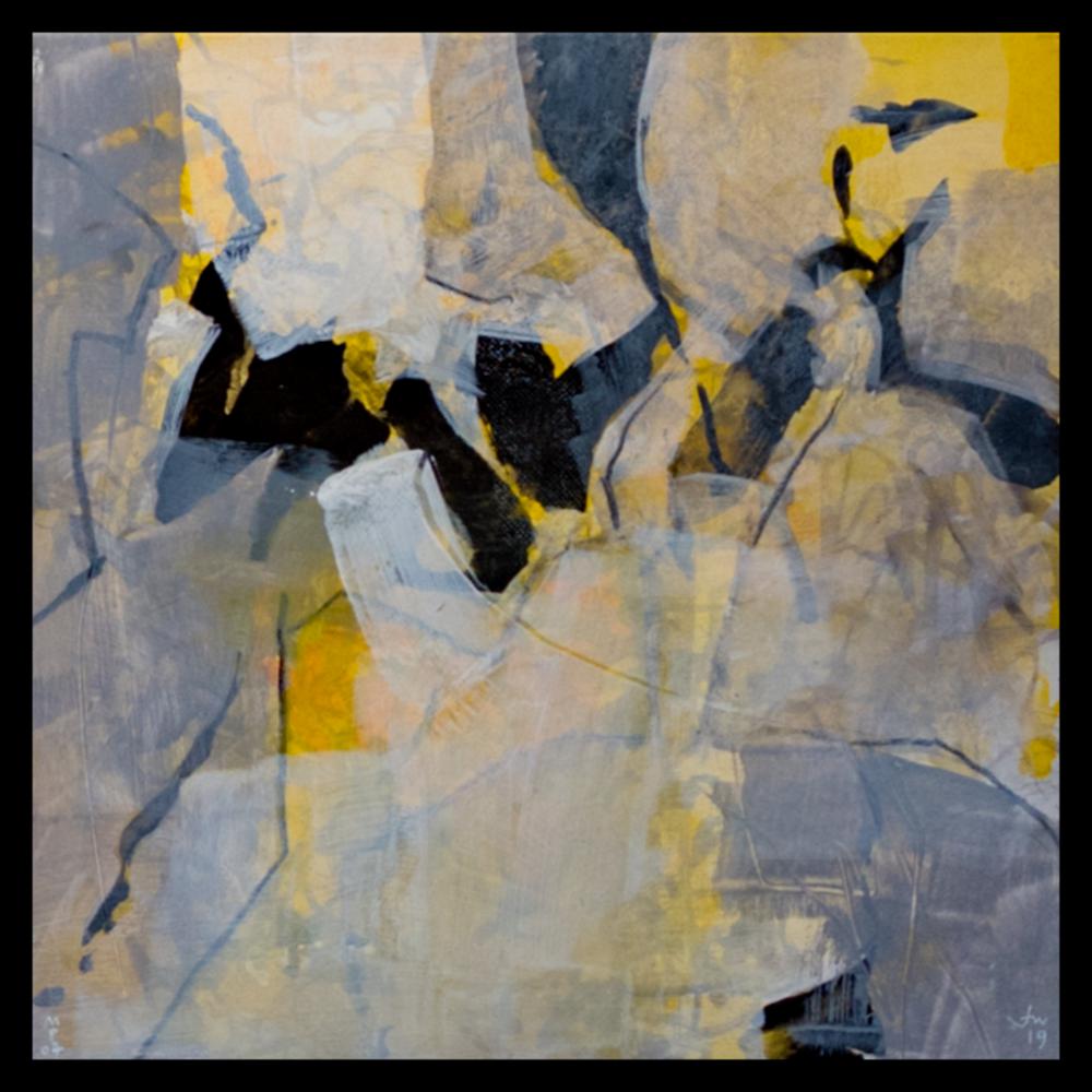 « Mémoire du présent » 4<br>acryl et graphite / toile<br>43 x 43 cm<br>Fr. 1'400.-