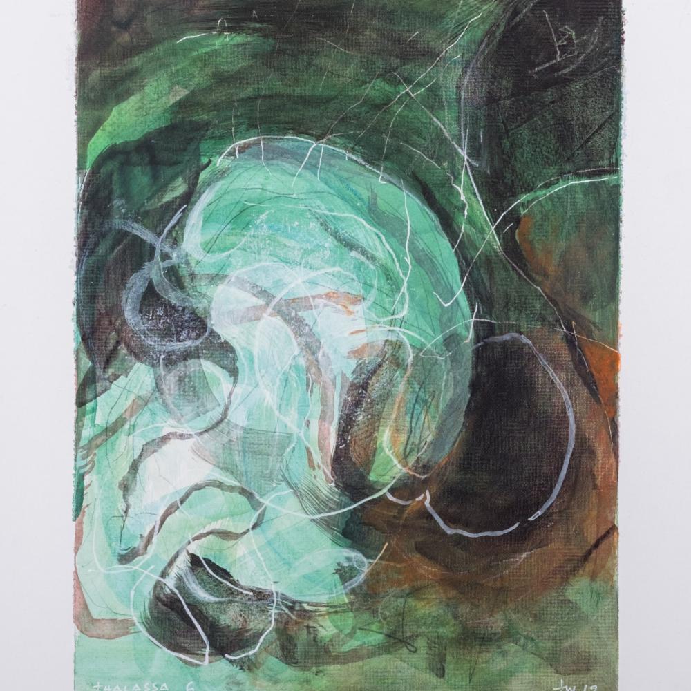 « Thalassa » 6<br>acryl et graphite / toile<br>32 x 24 cm<br>Fr. 900.-