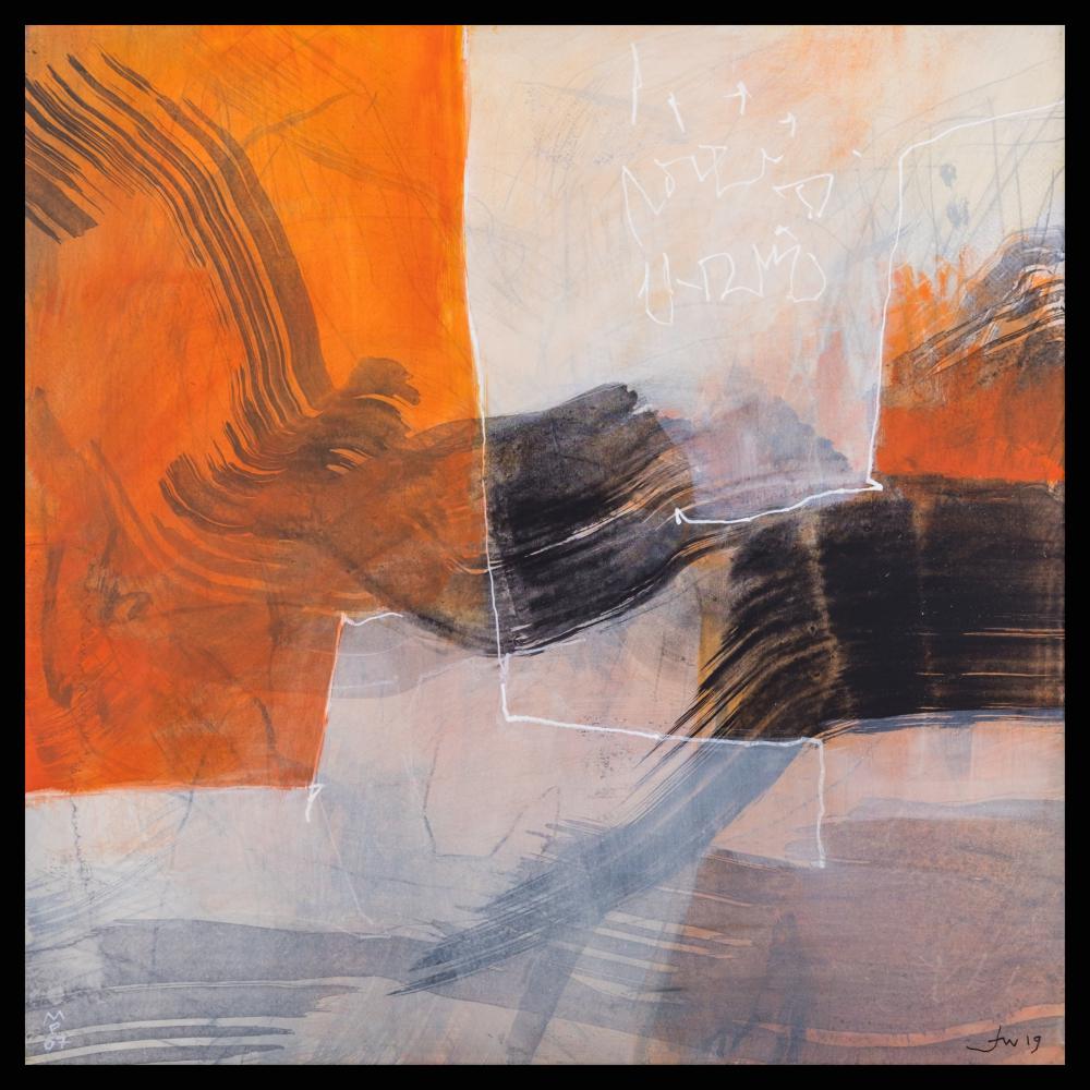 « Mémoire du présent » 7<br>acryl et graphite / toile<br>43 x 43 cm<br>Fr. 1'400.-