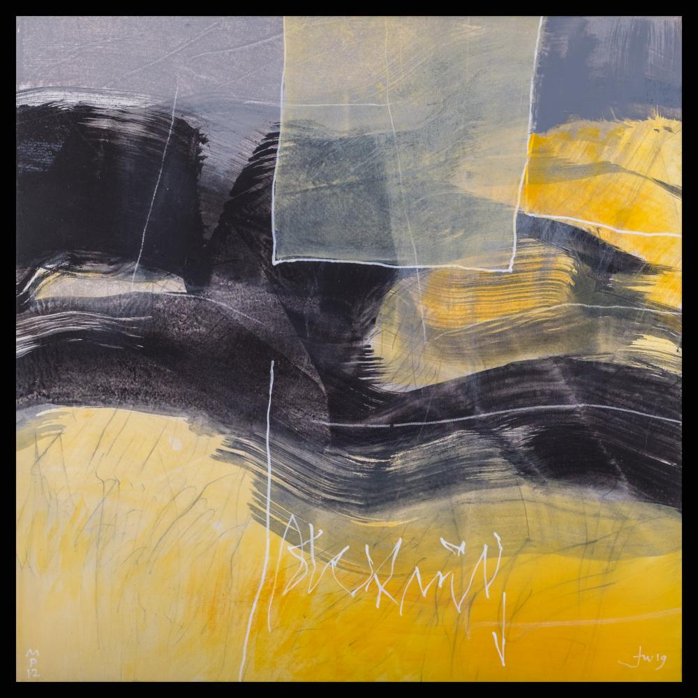 « Mémoire du présent » 12<br>acryl et graphite / toile<br>43 x 43 cm<br>Fr. 1'400.-