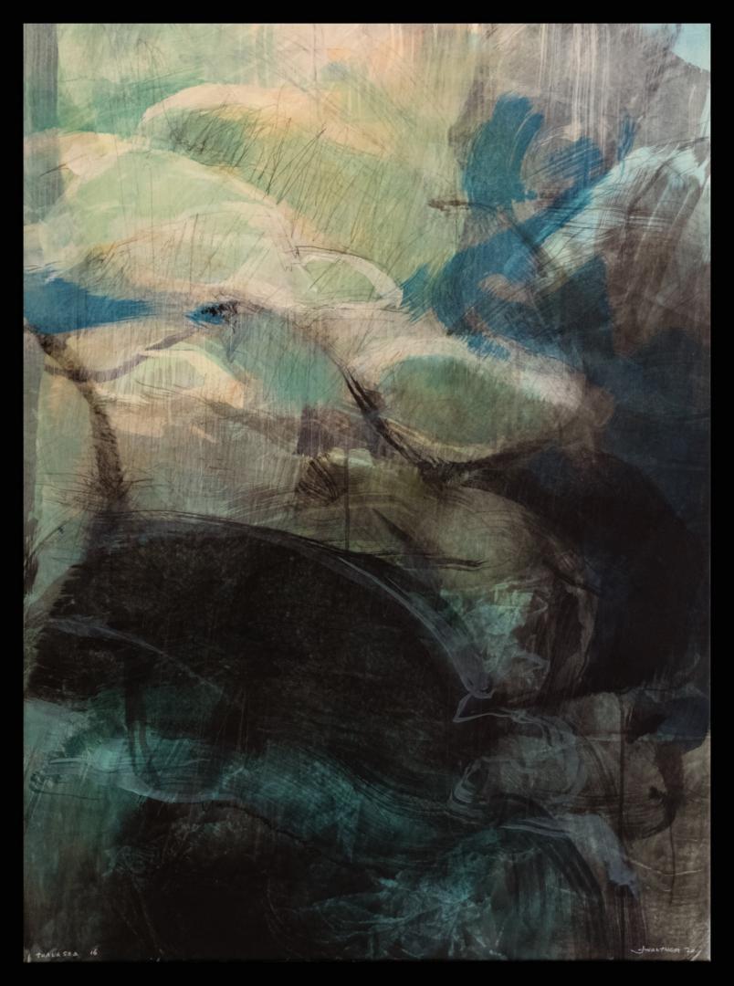 « Thalassa » 16&#60;br&#62;acryl et graphite / toile&#60;br&#62;95 x 70 cm&#60;br&#62;Fr. 3'200.-