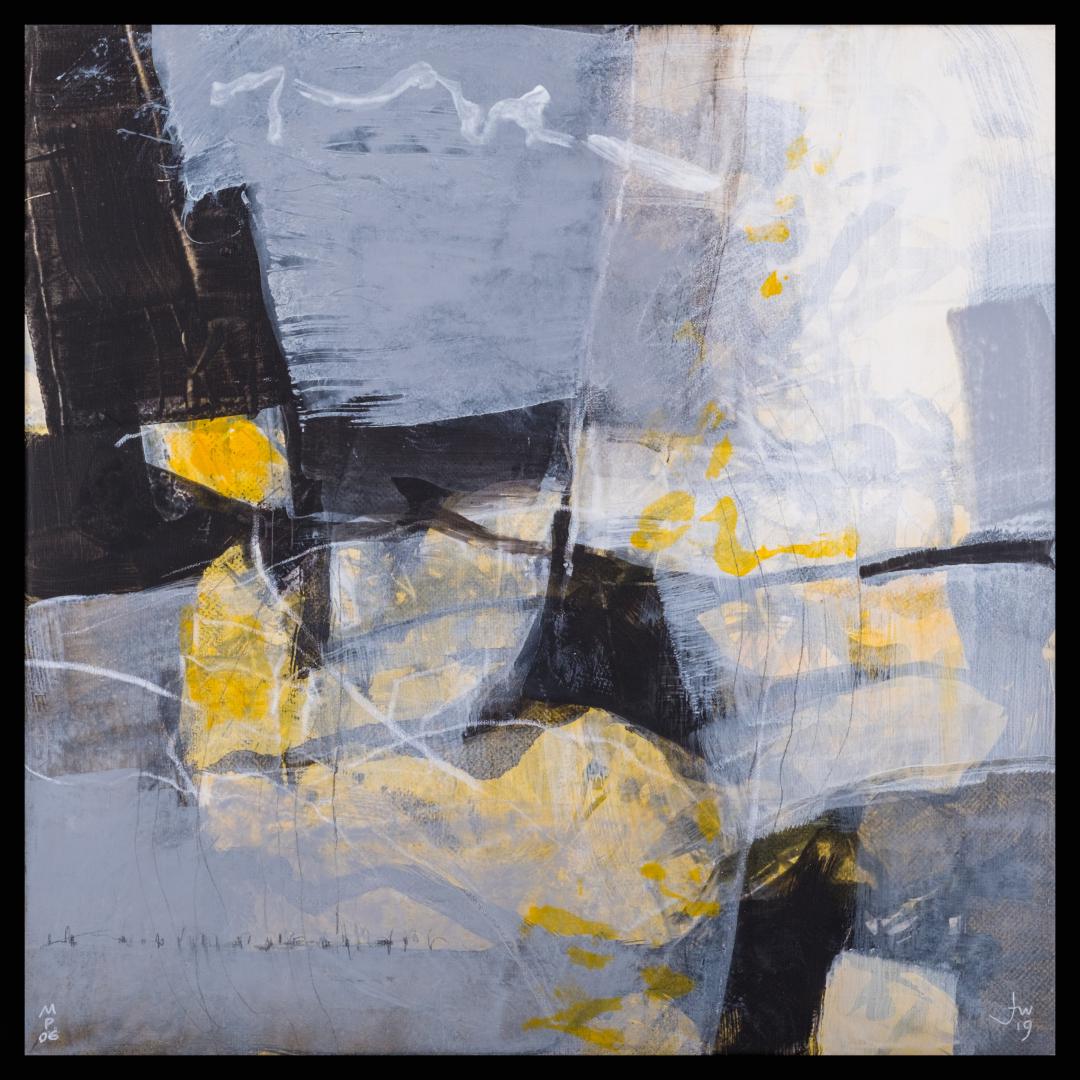 « Mémoire du présent » 5&#60;br&#62;acryl et graphite / toile&#60;br&#62;43 x 43 cm&#60;br&#62;Fr. 1'400.-